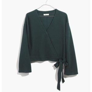 Madewell Texture & Thread Wrap Top in Spruce